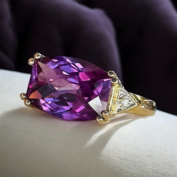 Ross-Simons Diamond & Purple Sapphire Gold/Sterling Ring (9)